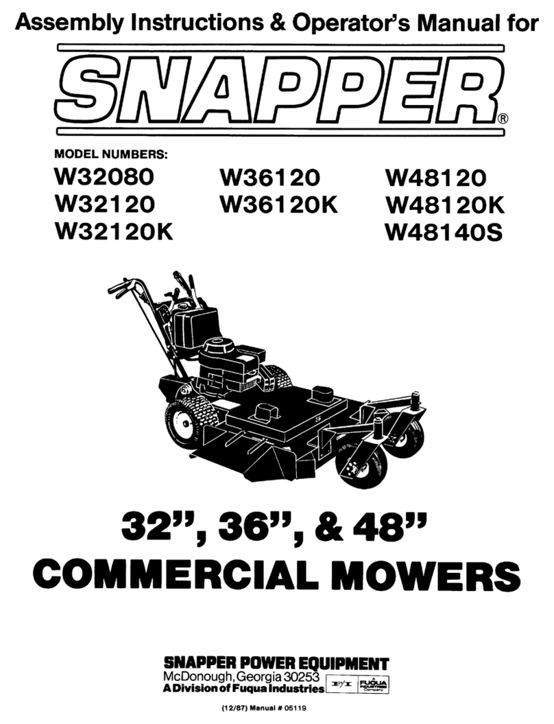Snapper W48120S Operation and maintenance manual