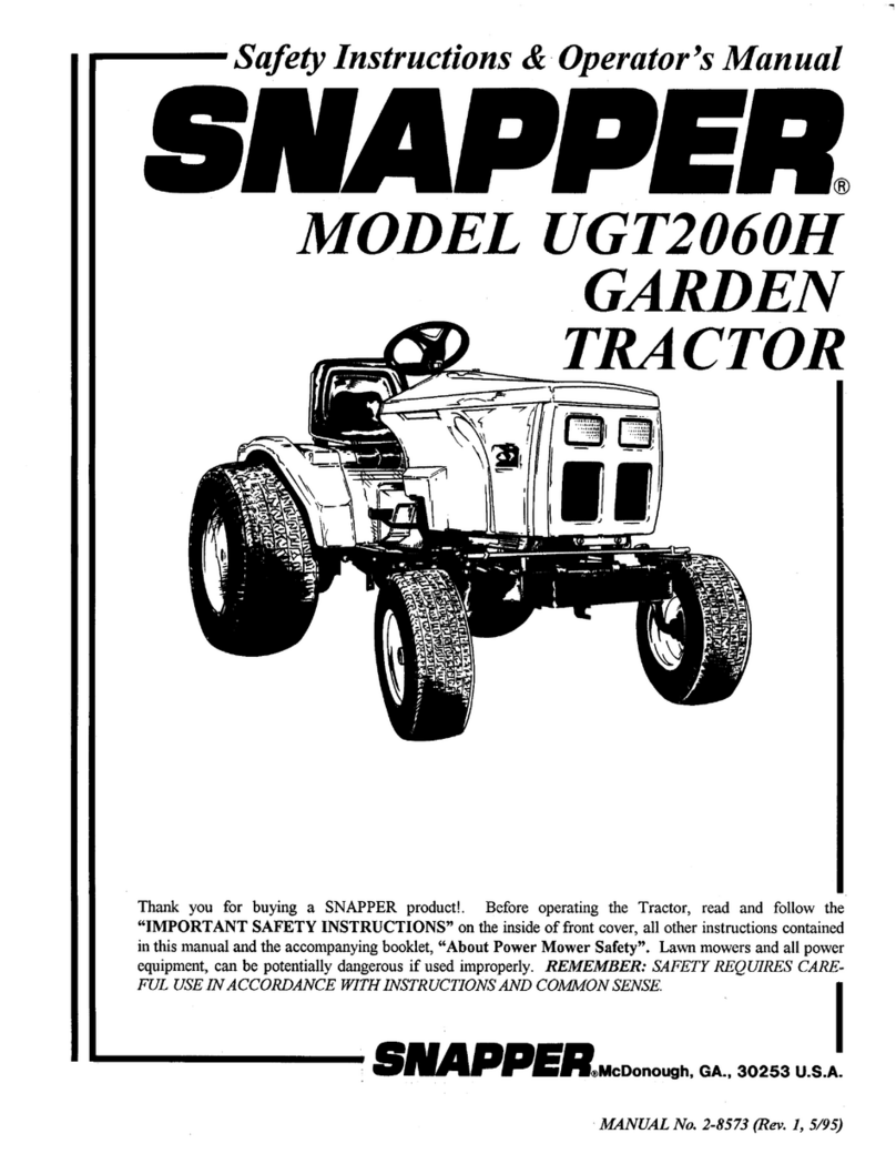 Snapper UGT2060H Safety instructions & operator's manual