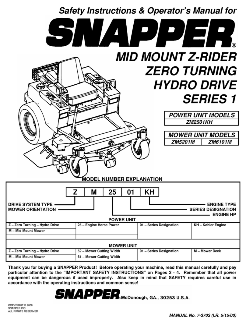 Snapper Z-RIDER ZM5201M Operation and maintenance manual Snapper Z-RIDER ZM5201M Operation and maintenance manual