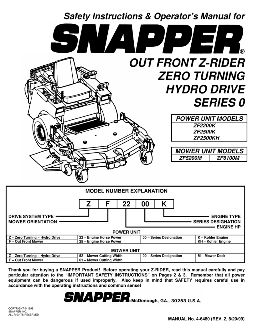 Snapper ZF2200K, ZF2500K, ZF2500KH, ZF Operation and maintenance manual