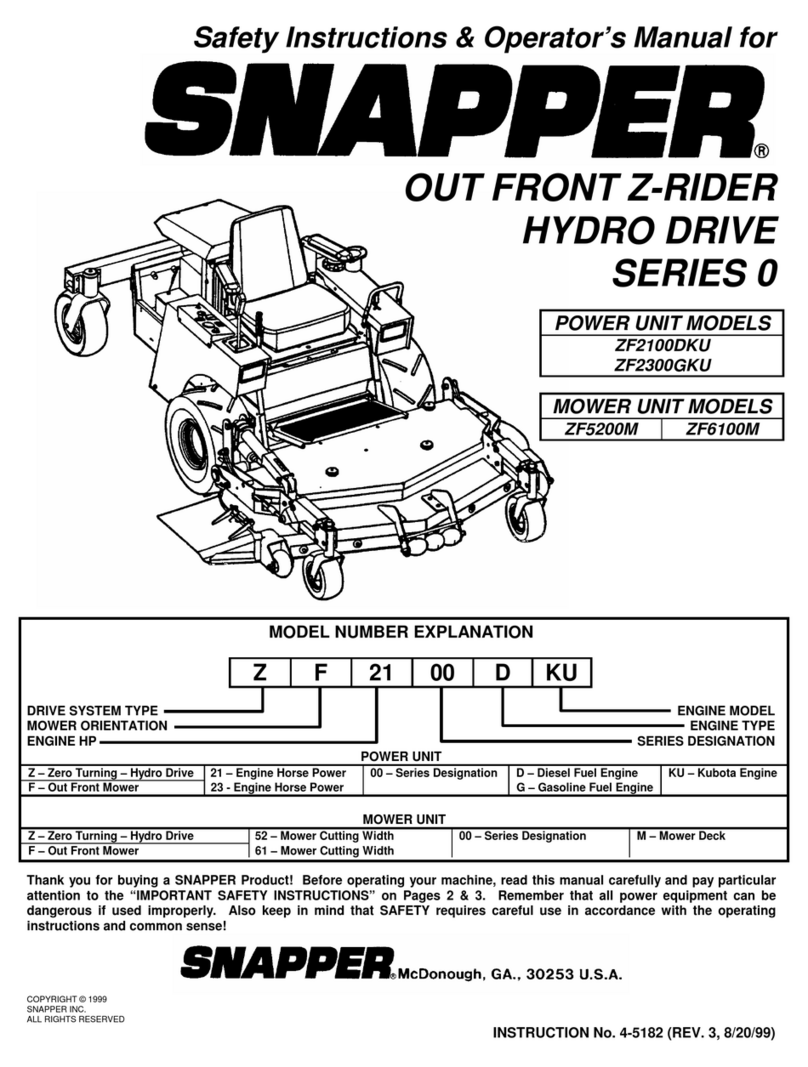Snapper ZF2100DKU Operation and maintenance manual