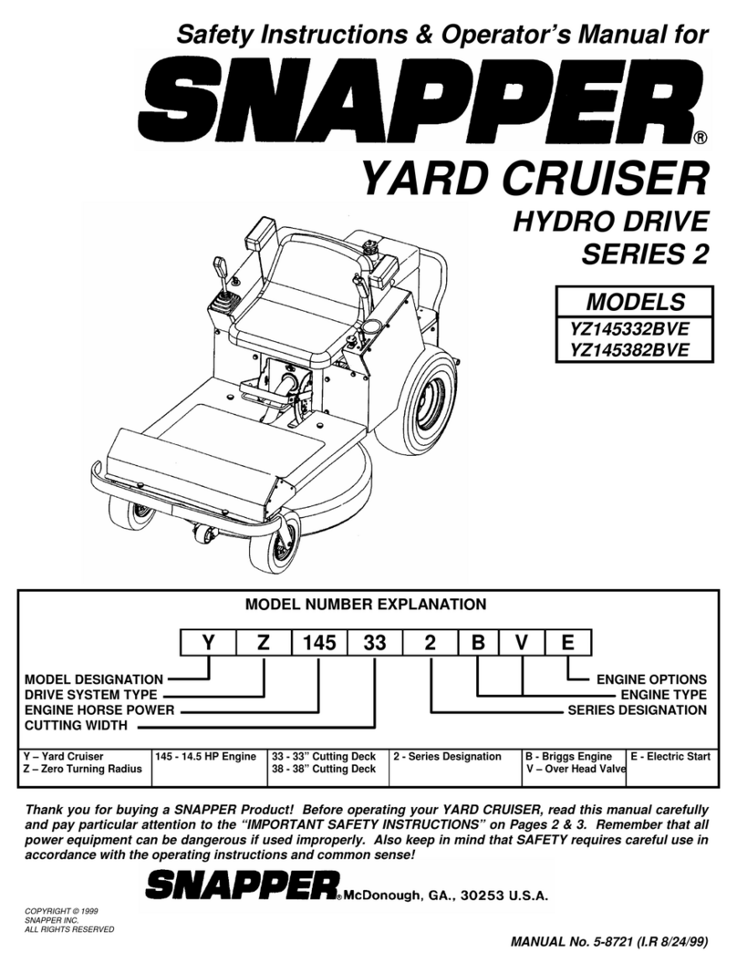 Snapper YARD CRUISER YZ145332BVE Operation and maintenance manual