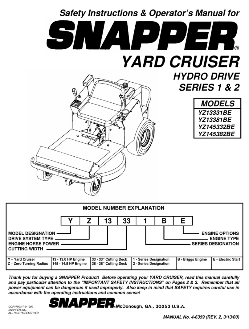 Snapper YARD CRUISER YZ13331BE Operation and maintenance manual