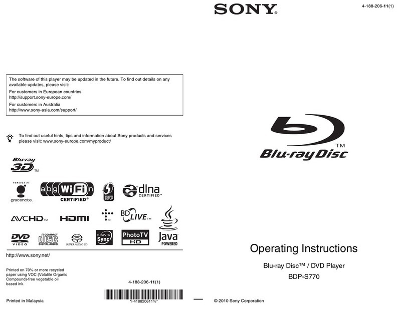 Sony 4-188-206-11(1) operating instructions