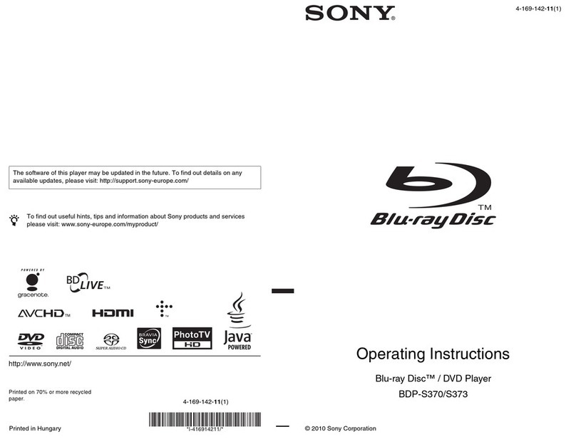 Sony 4-169-142-11(1) operating instructions