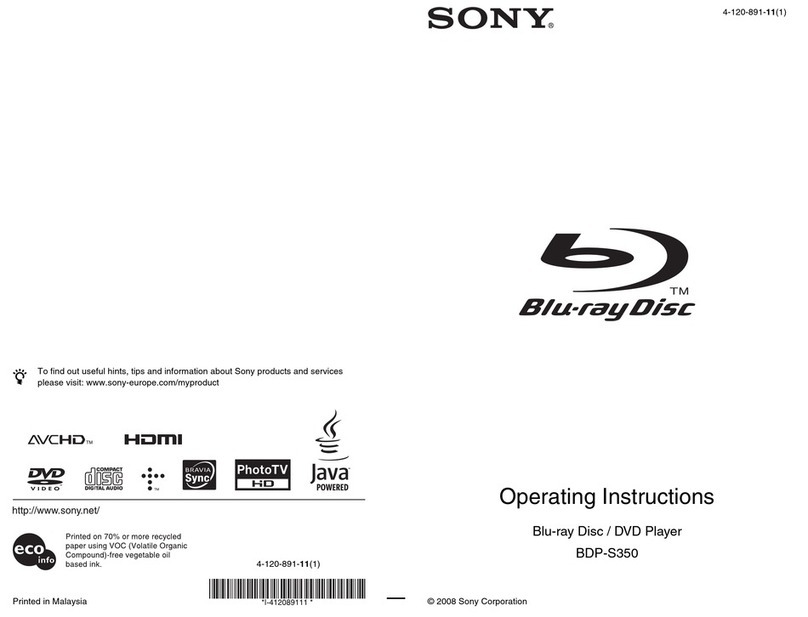 Sony 4-120-891-11(1) operating instructions