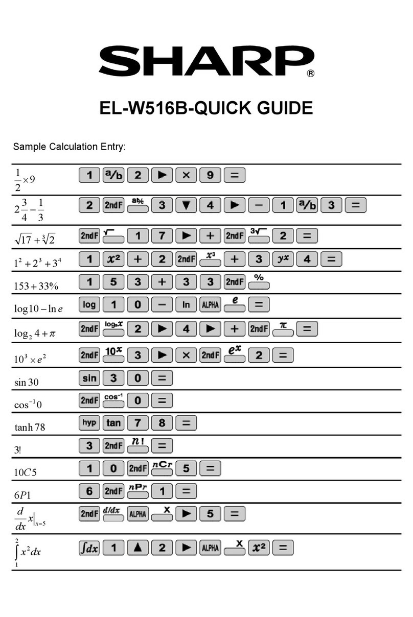 Sharp EL-W516B - Scientific Calculator With... User manual