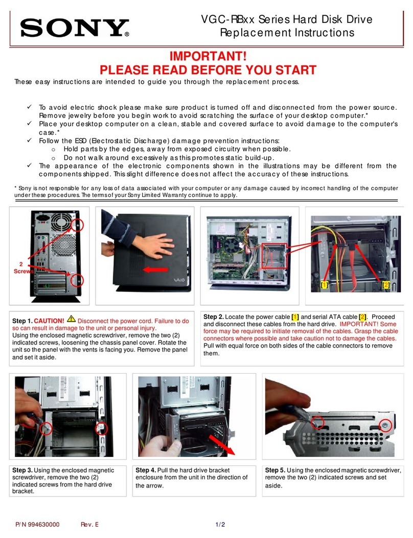 Sony VGC-RB10M - Vaio Desktop Computer User manual