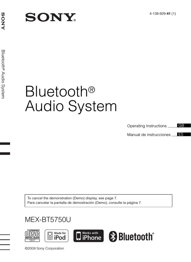 Sony MEX-BT5750U operating instructions