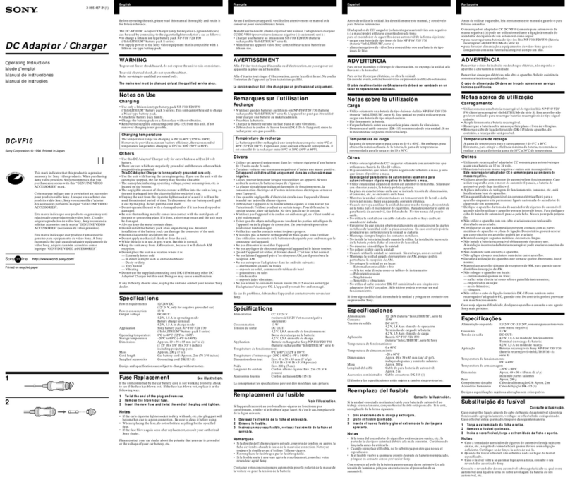 Sony DC-VF10 Primary operating instructions