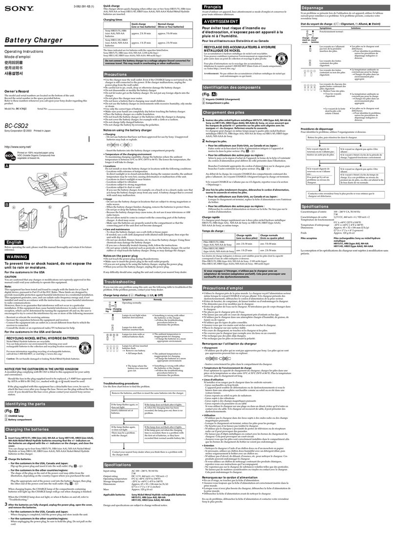 Sony BC-CSQ2 operating instructions