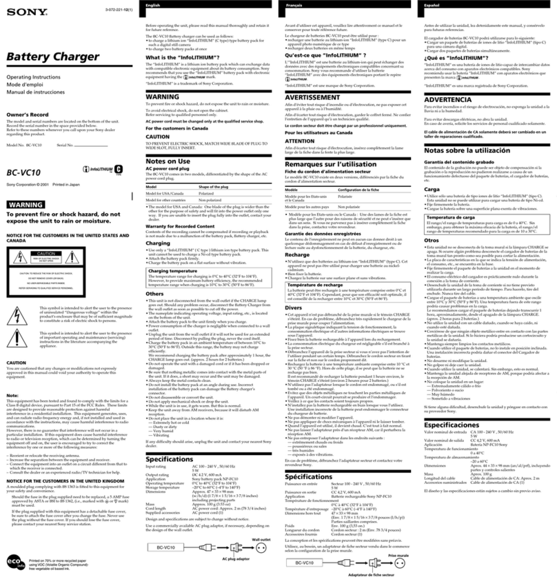 Sony BC BC VC10 User manual