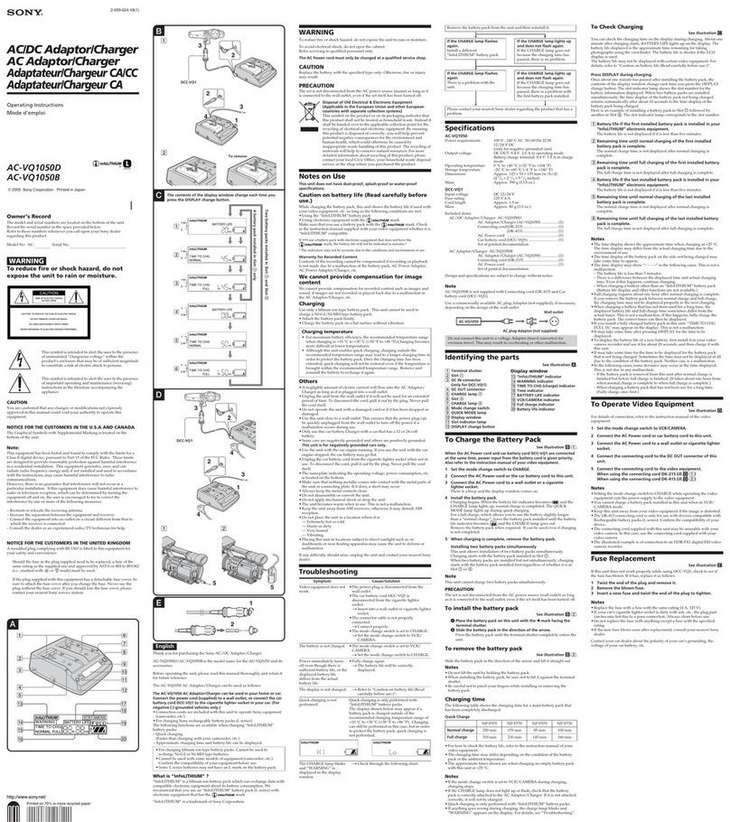 Sony AC-VQ1050D operating instructions