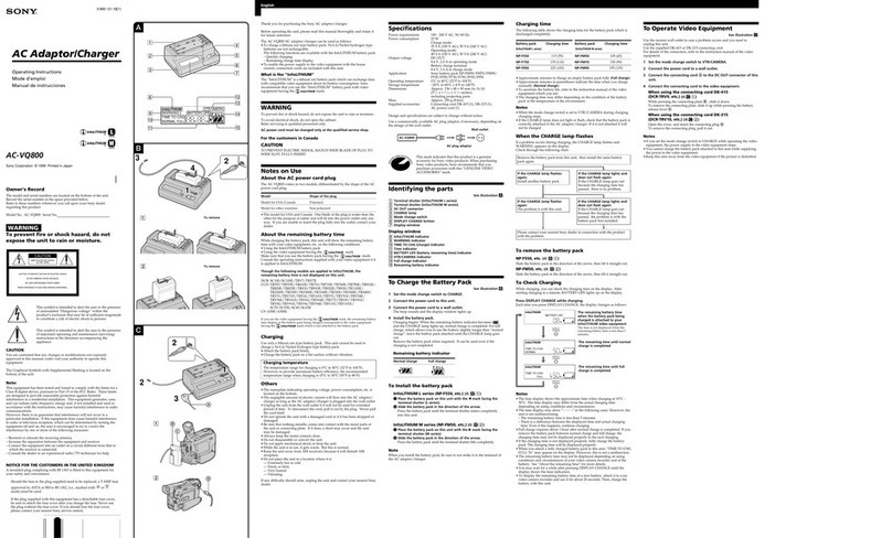 Sony ACV-Q800 operating instructions
