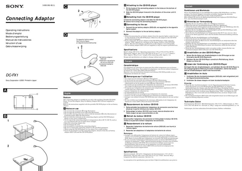 Sony DC-FX1 operating instructions