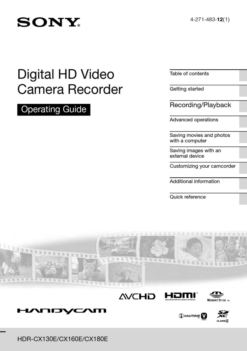 Sony CX160E operating guide