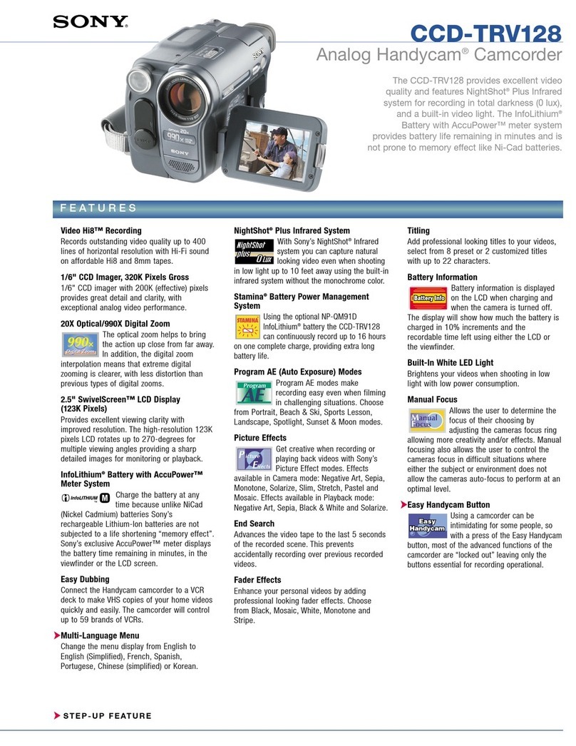 Sony CCD-TRV128 Specifications