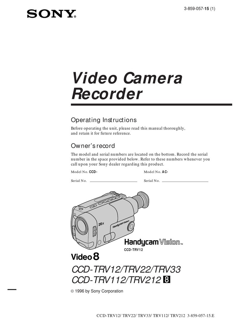 Sony CCD-TRV112 - Video Camera Recorder 8mm User manual
