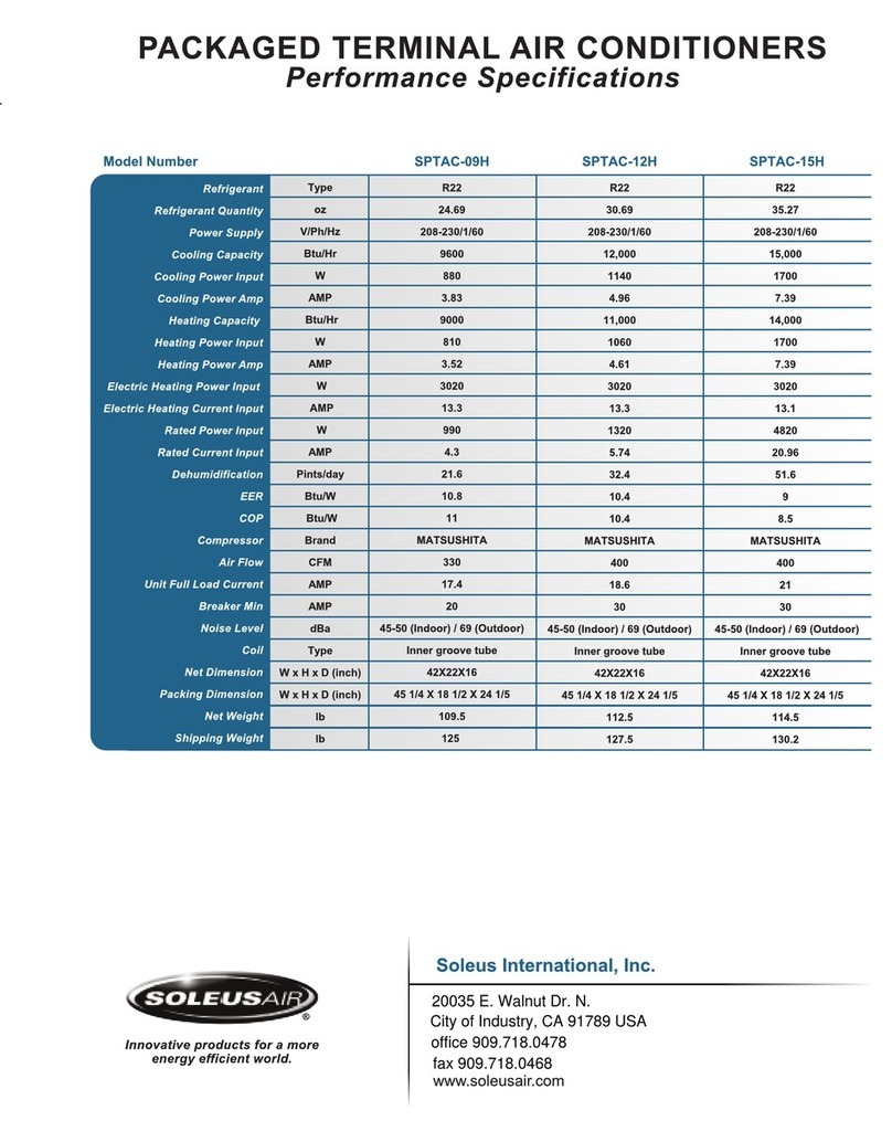 Soleus Air SPTAC-09H User manual