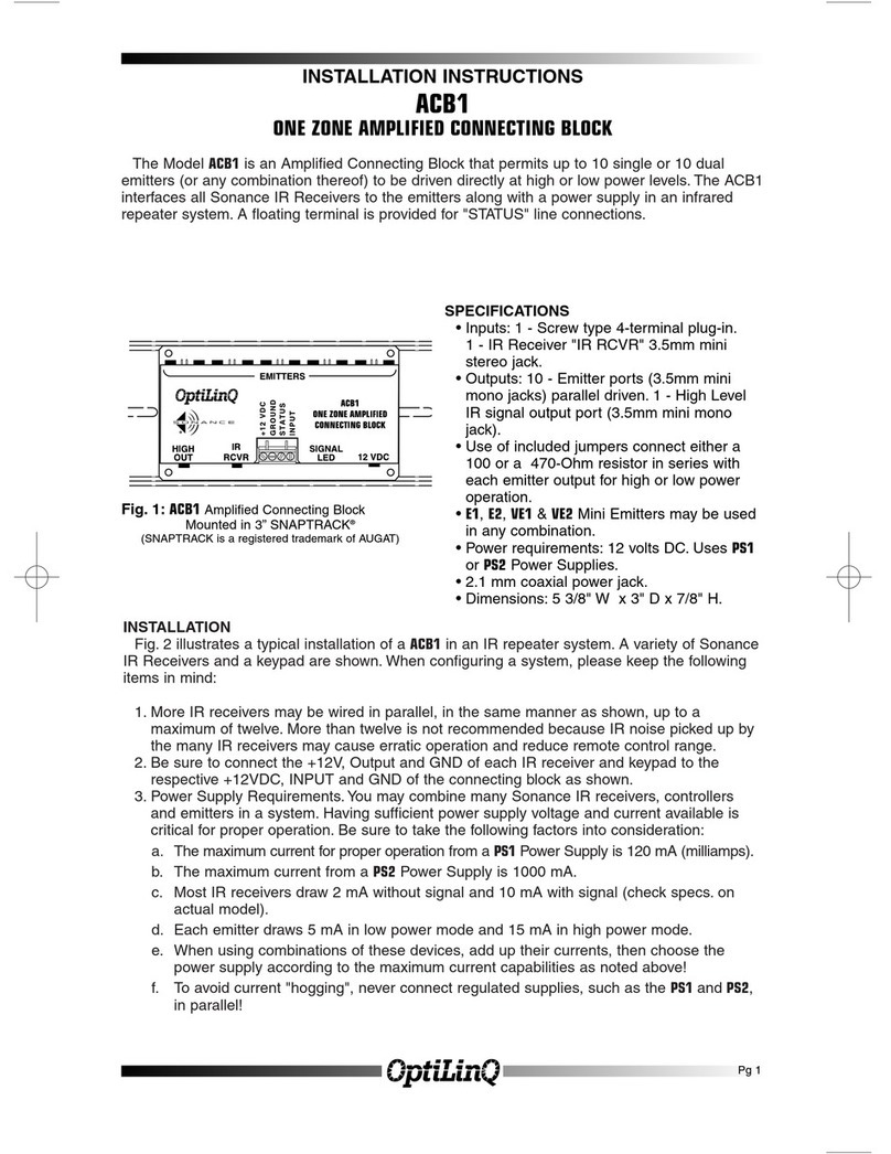 Sonance One Zone Amplified Connecting Block ACB1 installation instructions