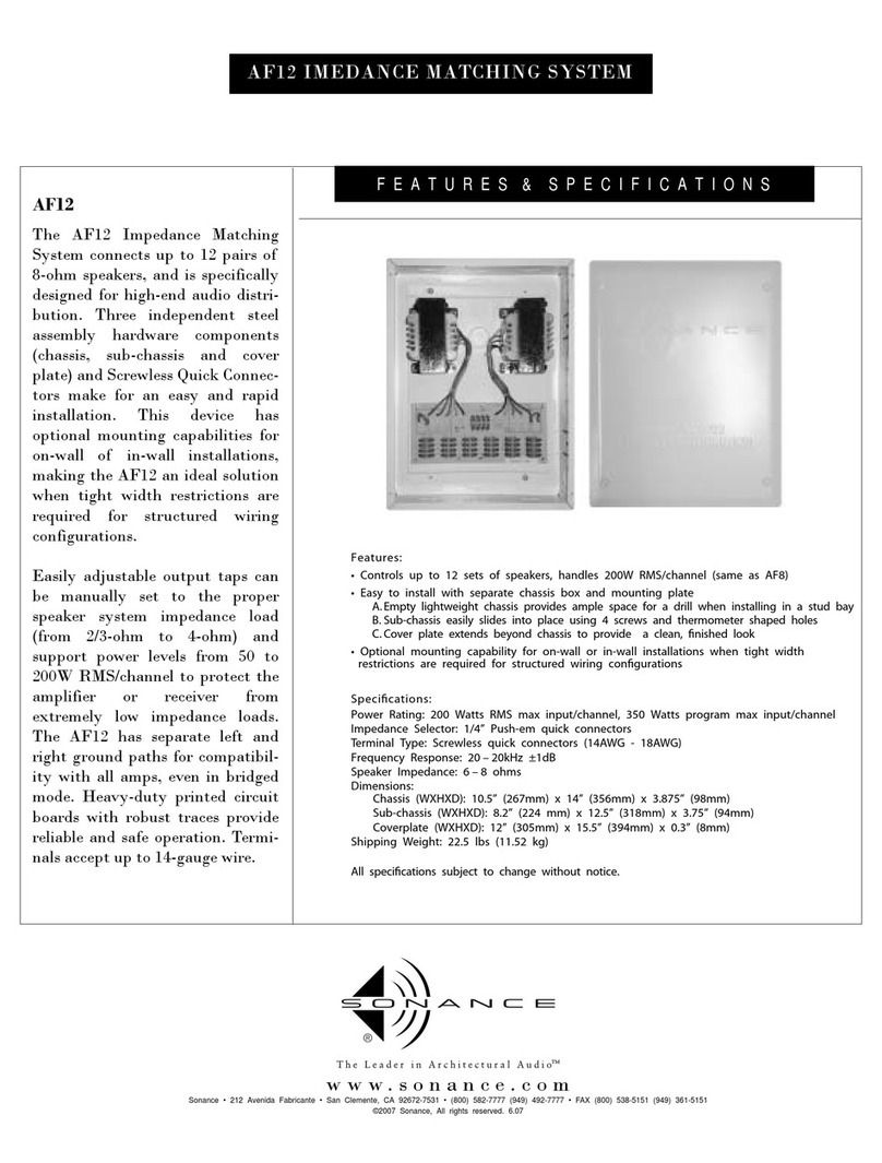Sonance AF12 User manual