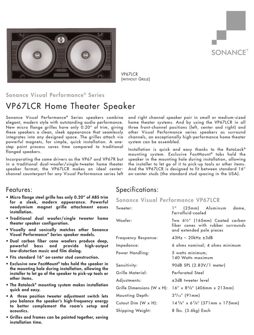 Sonance Visual Performance VP67 LCR User manual