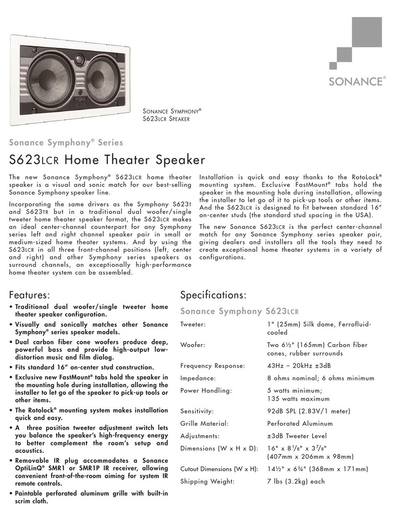 Sonance Symphony S623LCR Specifications