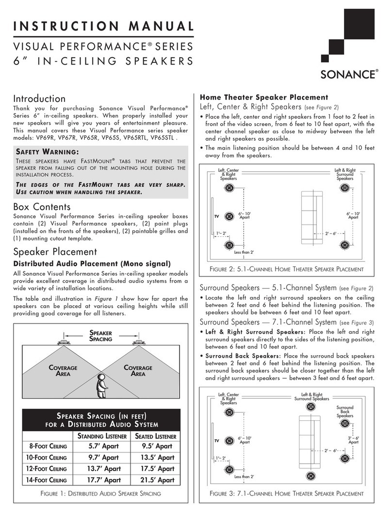 Sonance Visual Performance VP89R instruction manual
