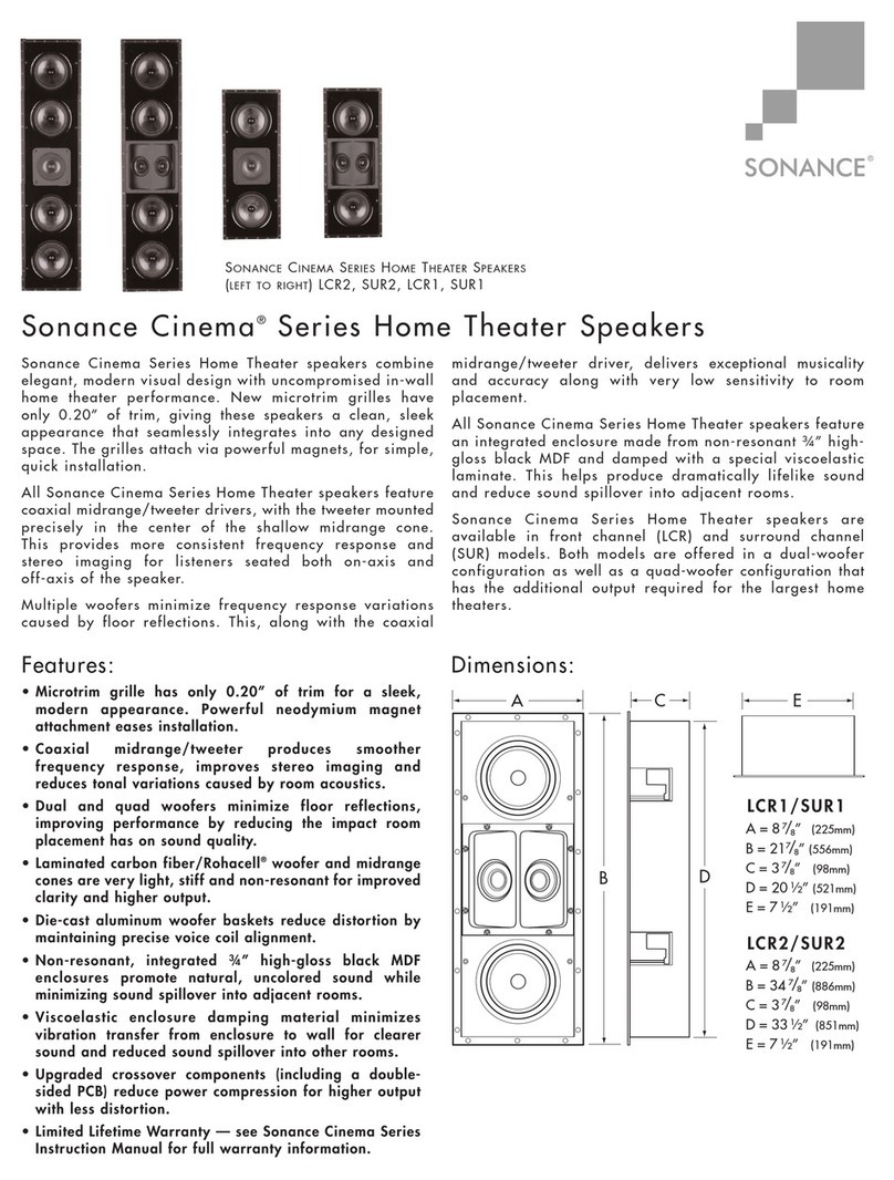 Sonance LCR1 Specification sheet