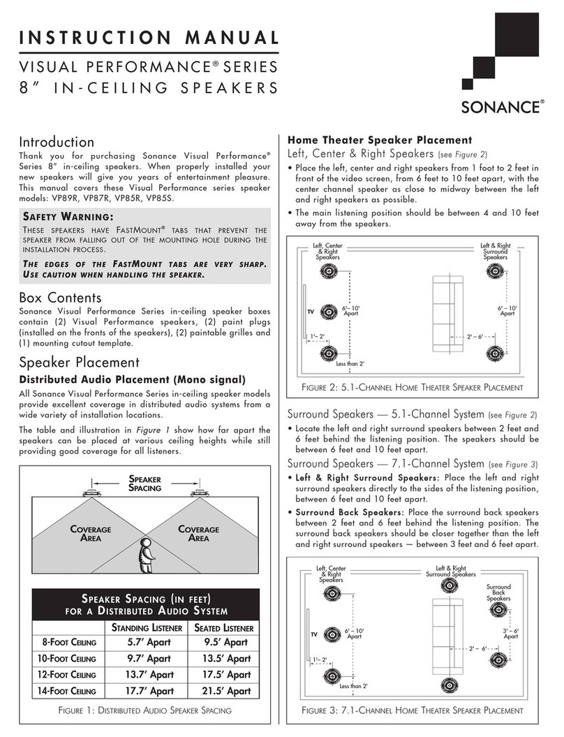 Sonance Visual Performance VP85S User manual