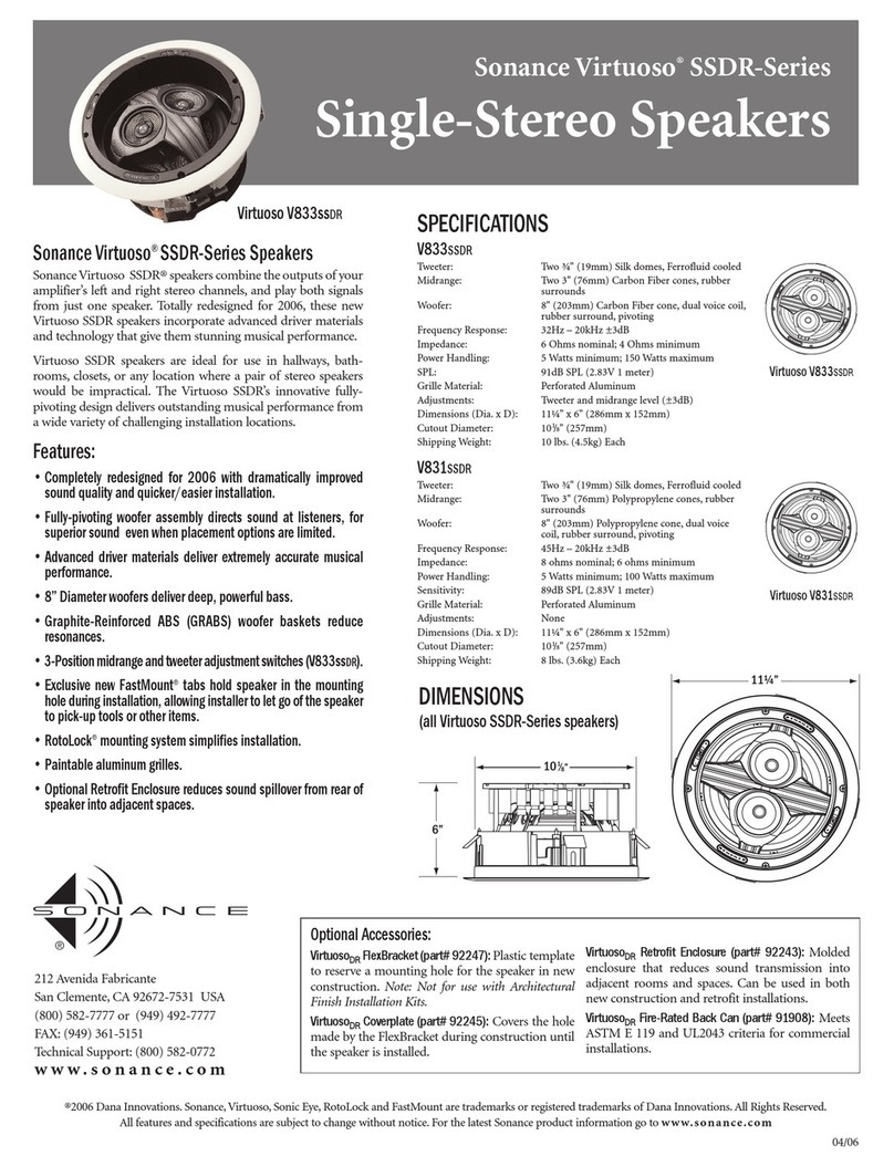 Sonance Virtuoso V831SSDR User manual
