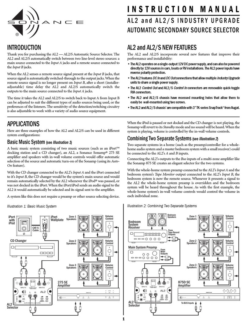 Sonance Industry Upgrade Automatic Secondary Source Selector... instruction manual