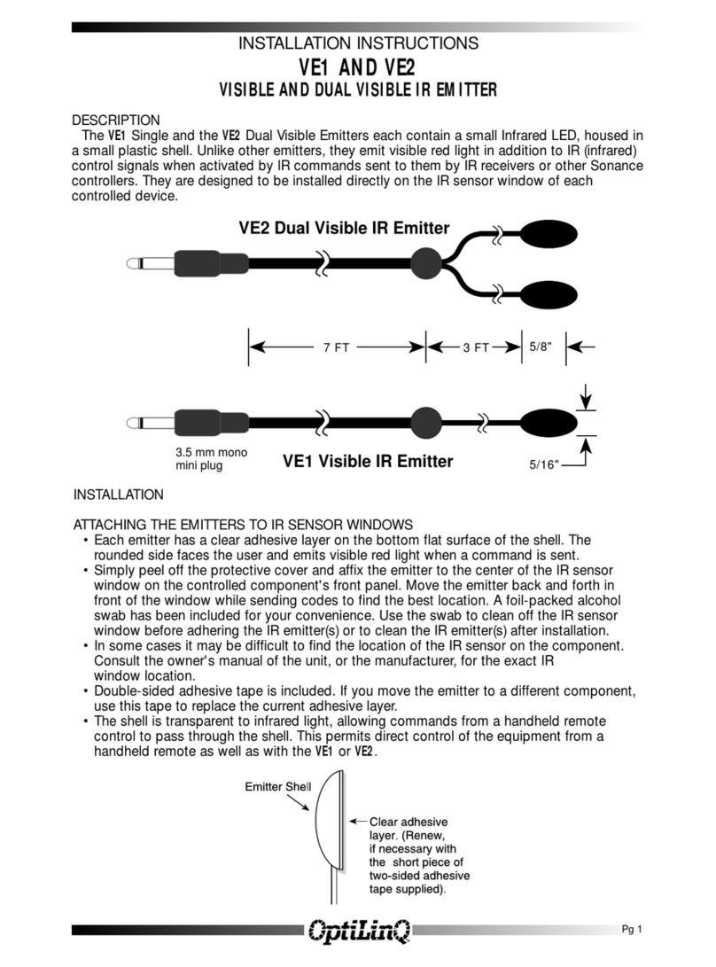 Sonance Visible and Dual Visible IR Emitter VE1 installation instructions