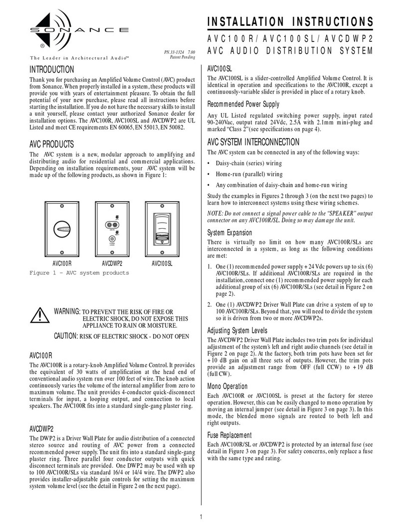 Sonance AVC100R User manual