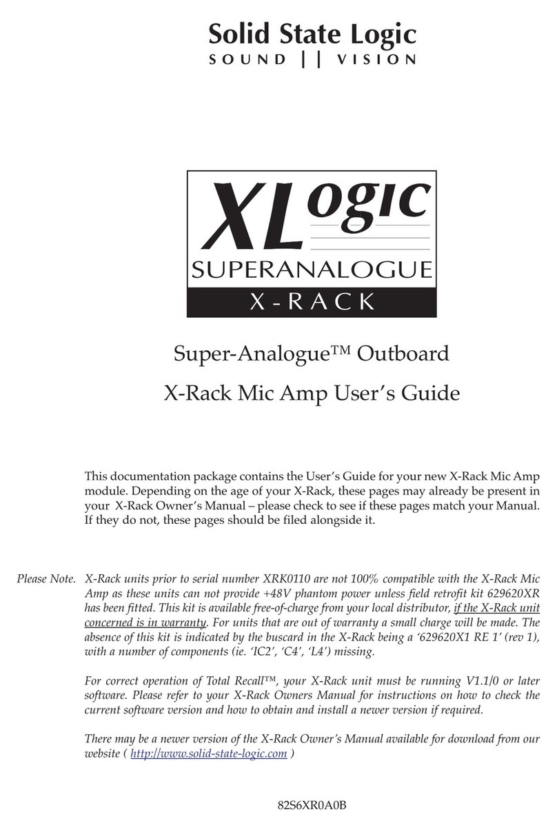 Solid State Logic XLogic Super-Analogue X-Rack user guide