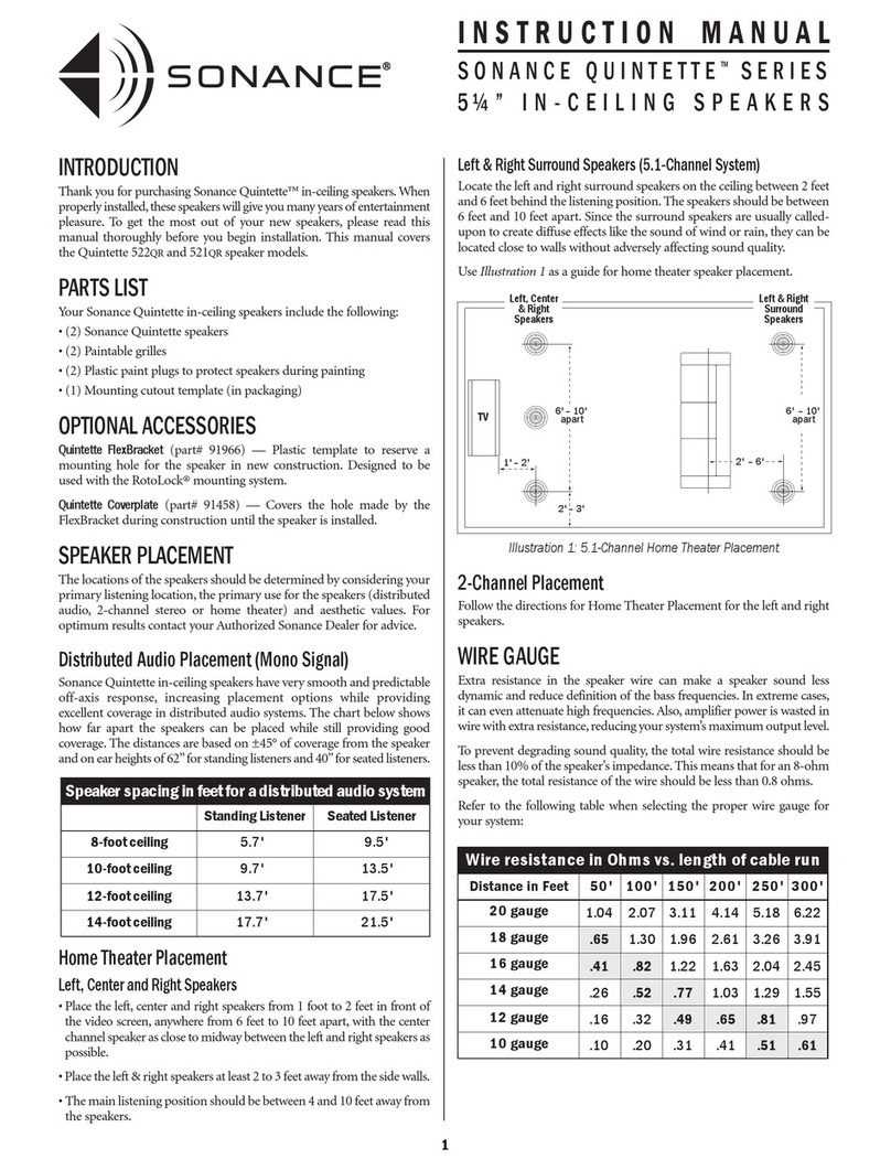 Sonance Quintette 521QR instruction manual