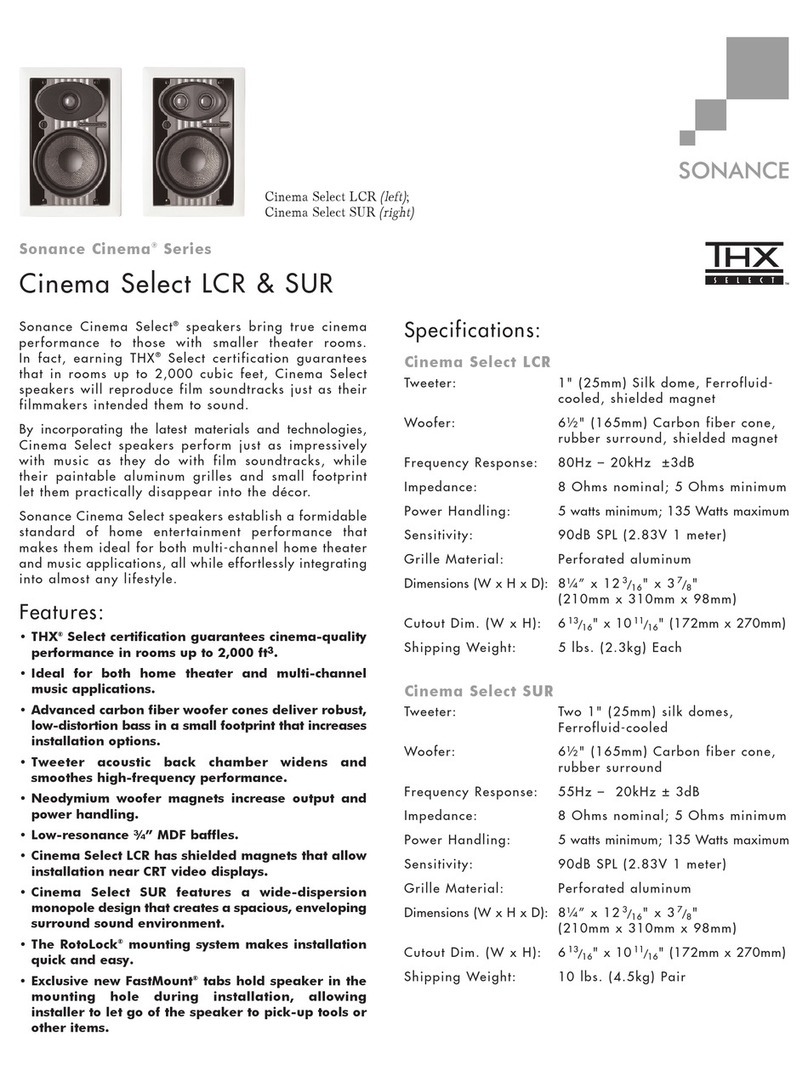 Sonance LCR & SUR Speaker User manual