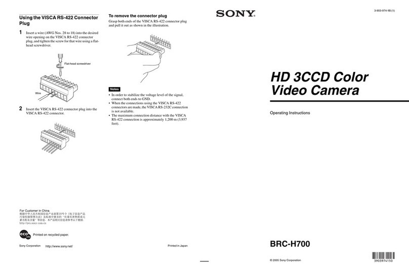 Sony HD 3CCD COLOR BRC-H700 User manual