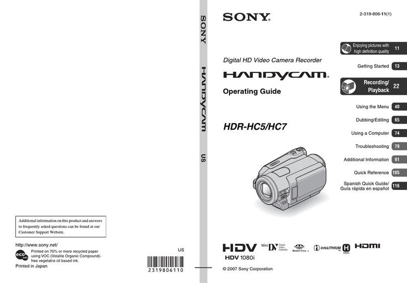 Sony HC7 operating guide