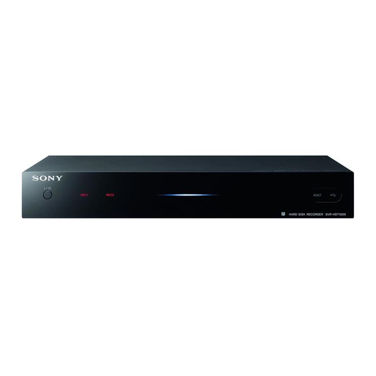Sony SVR-HDT1000 operating instructions
