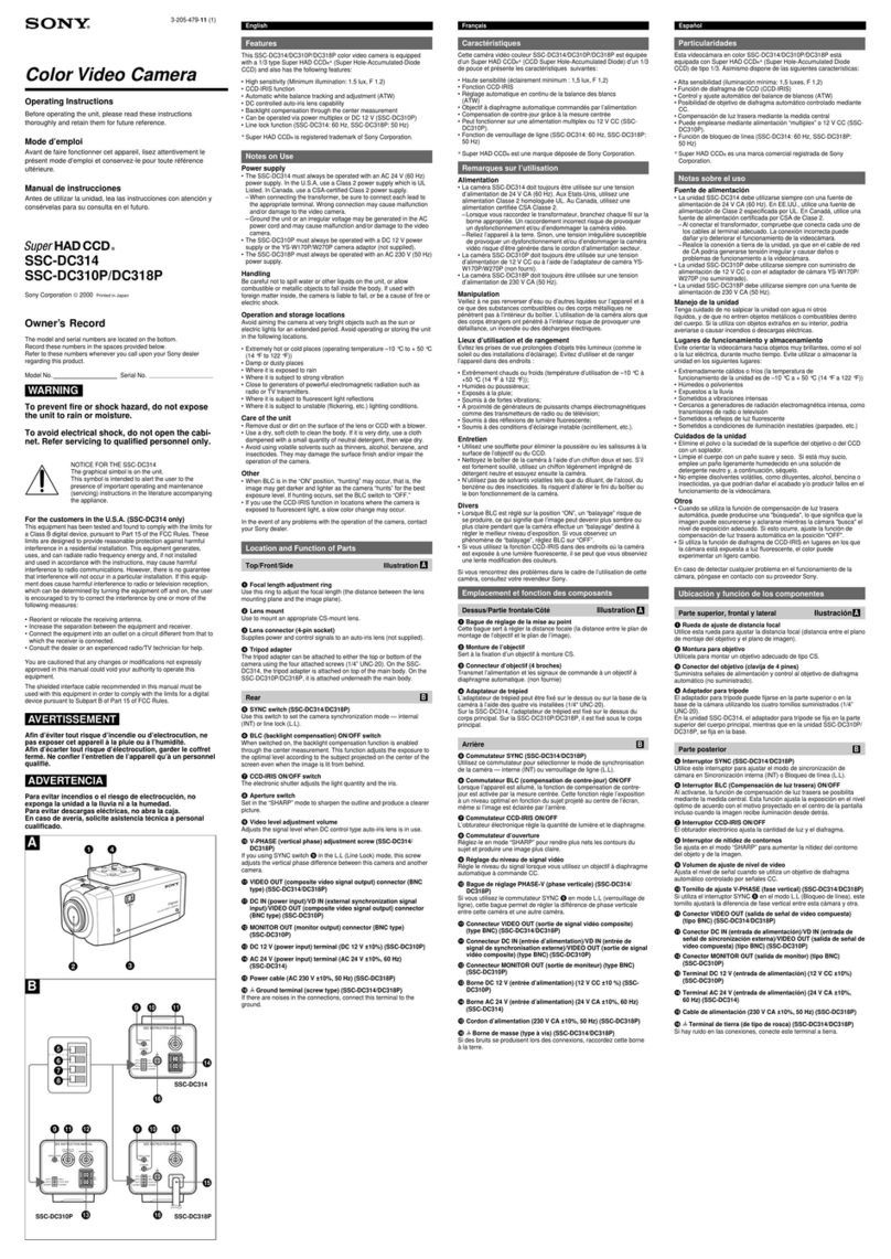 Sony Super HAD CCD SSC-DC310P User manual