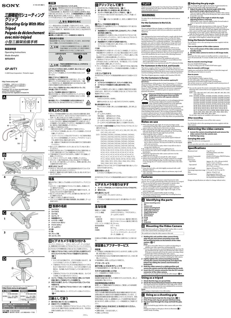 Sony GP-AVT1 operating instructions