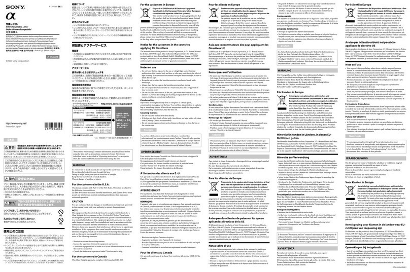 Sony Camcorder Accessories user manual