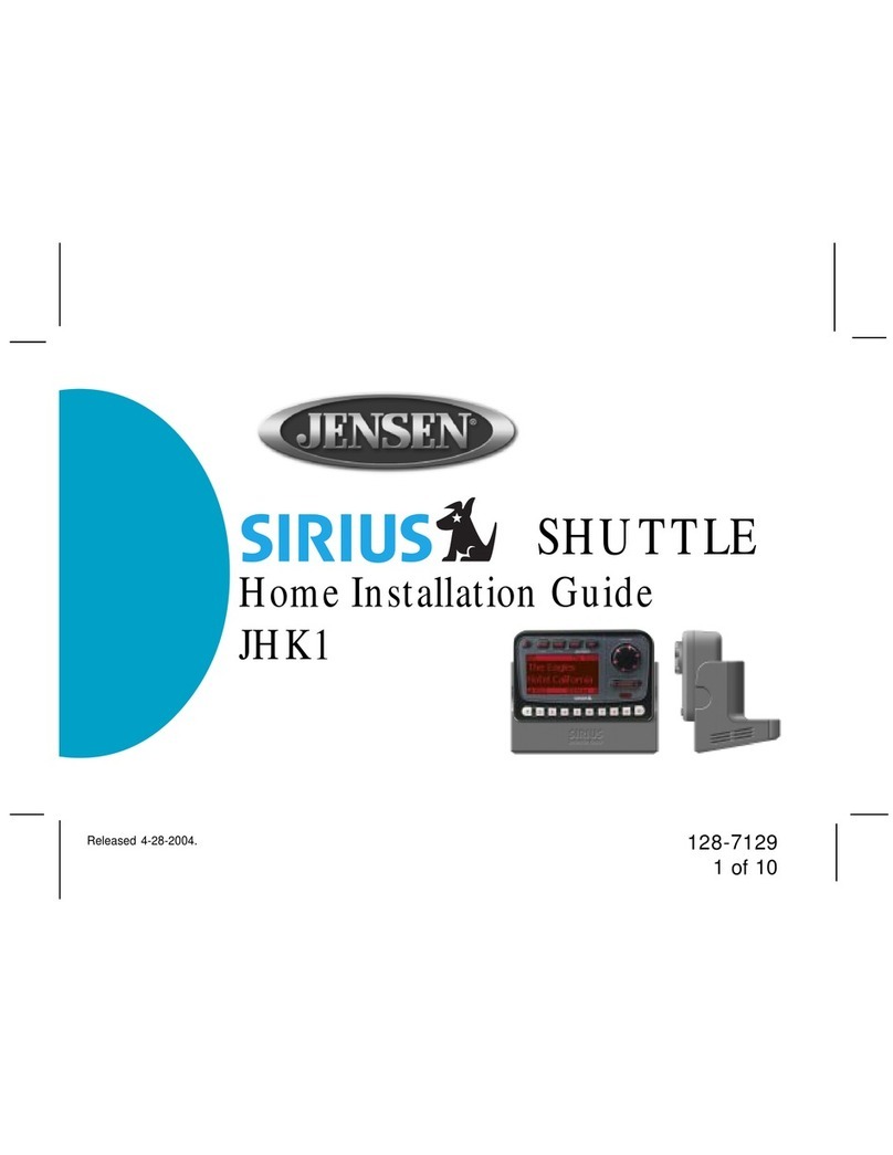 Sirius Satellite Radio Jensen Shuttle JHK1 User manual
