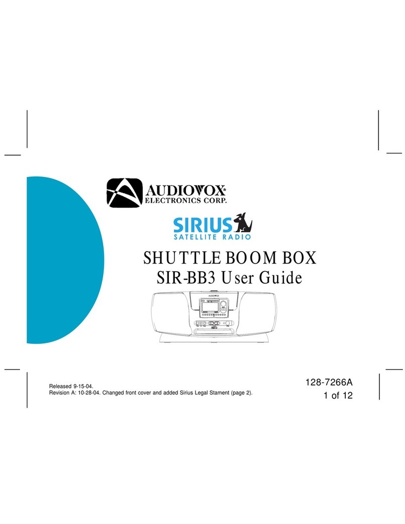 Sirius Satellite Radio SIR-BB3 user guide