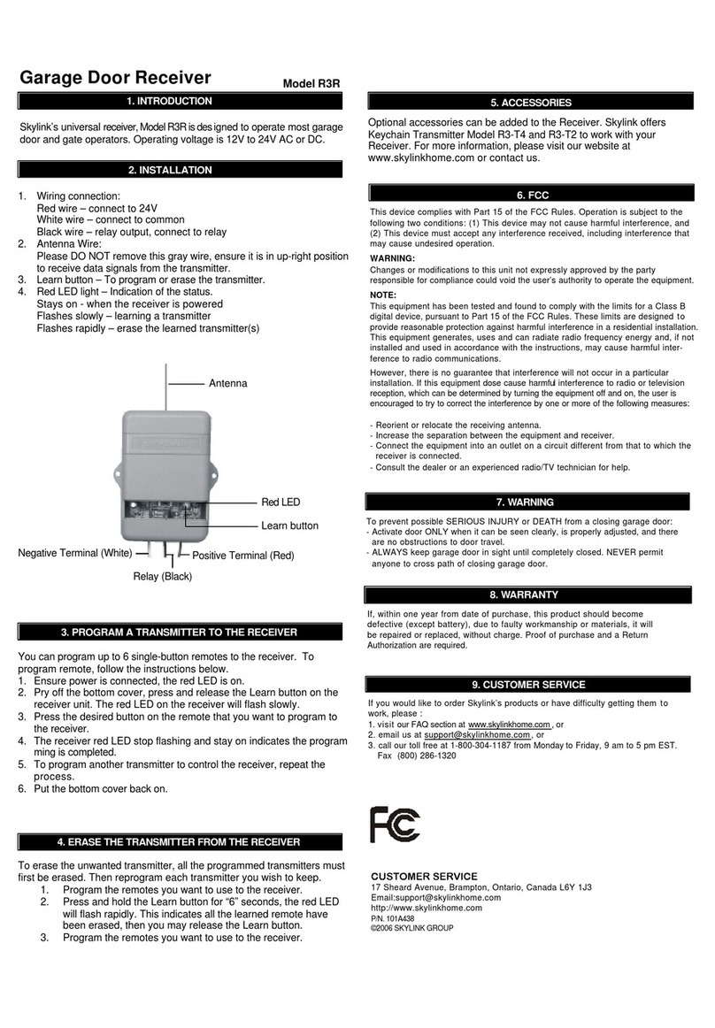 SkyLink MR3R User instructions