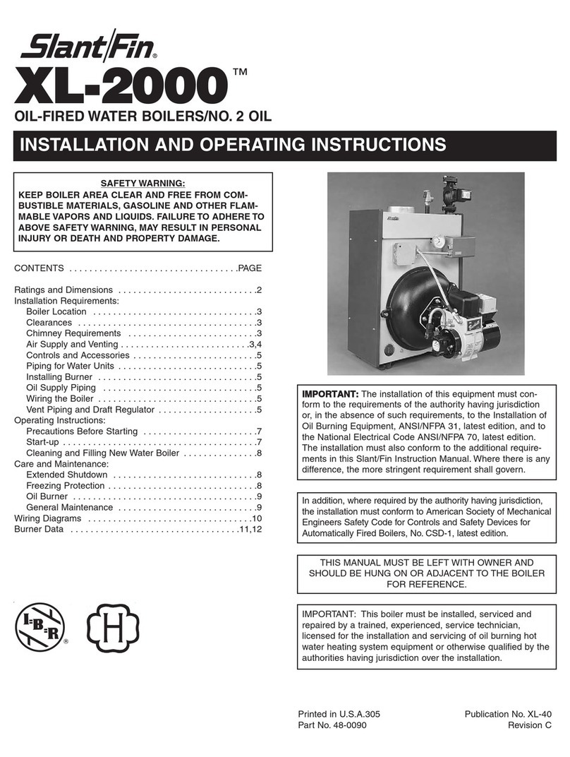 Slant/Fin XL-2000 Installation and operating instructions