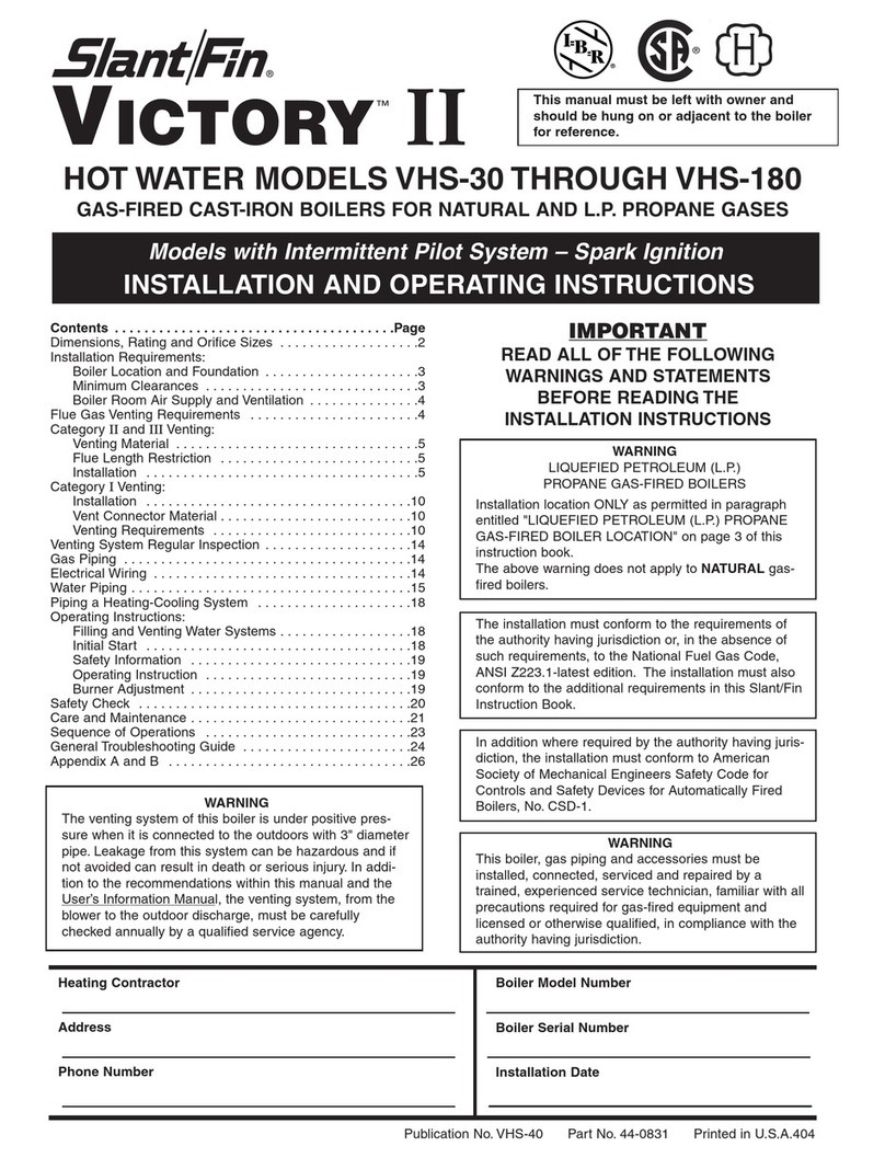 Slant/Fin VHS-180 User manual