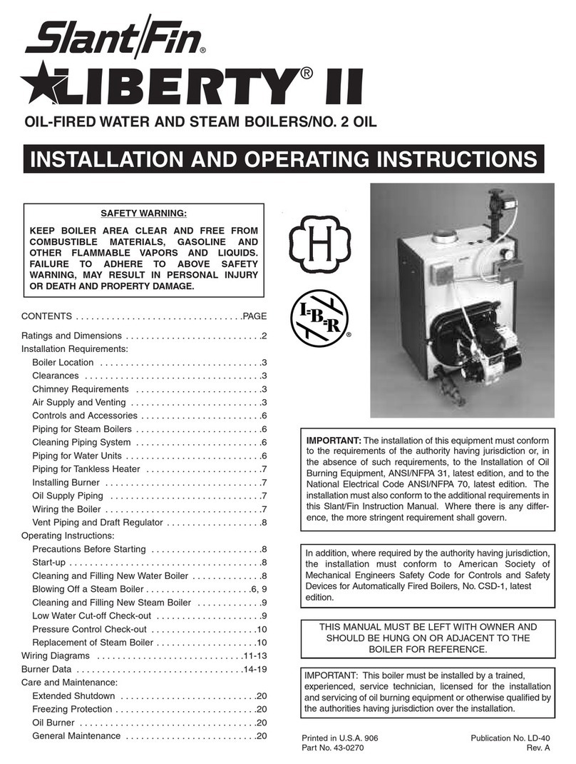 Slant/Fin BOILERS Installation and operating instructions