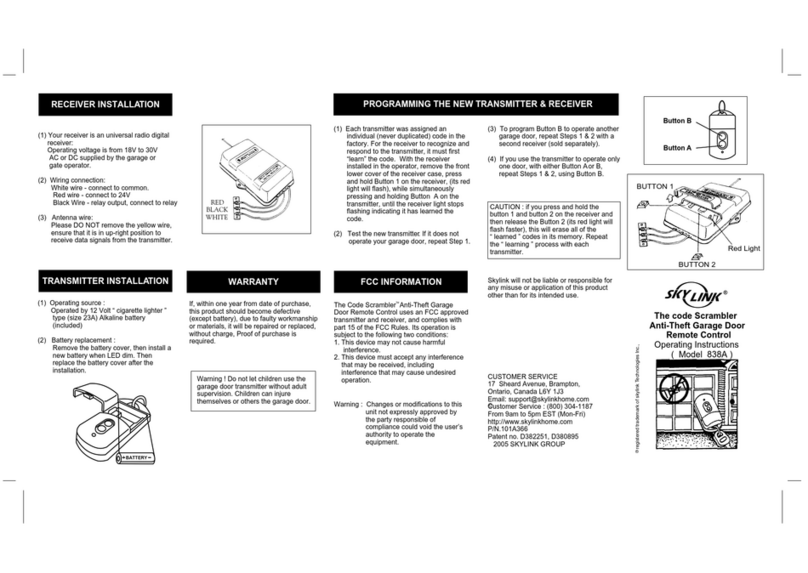 SkyLink 838A User manual